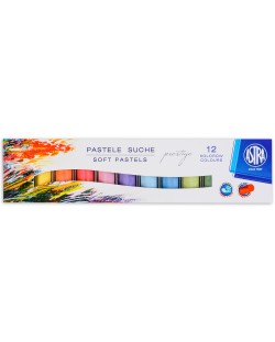 Сухи пастели Astra - Престиж, 12 цвята, с кръгла форма