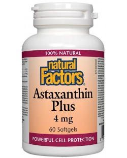 Astaxanthin Plus, 60 капсули, Natural Factors
