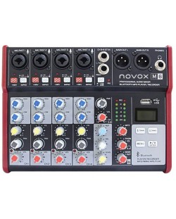 Аудио миксер Novox - M6 MKII, черен/червен