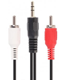 Аудио кабел VCom - CV212, жак 3.5 mm/2x RCA, 1.8 m, черен/бял/червен