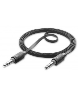 Аудио кабел Cellularline - 4374,  2x жак 3.5 mm, 1 m, черен