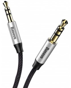Аудио кабел Baseus - Yiven M30, 2x жак 3.5 mm, 1.5 m, сребрист