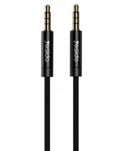 Аудио кабел Yesido - KF234433, жак 3.5 mm/жак 3.5 mm, 1 m, черен