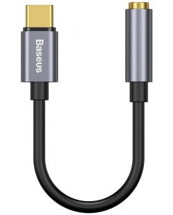 Аудио кабел Baseus - L54, USB-C/жак 3.5 mm, тъмносив