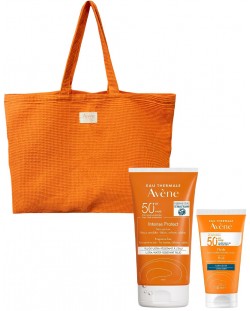 Avène Sun Комплект - Слънцезащитен флуид и Водоустойчив флуид, SPF50+, 50 + 150 ml