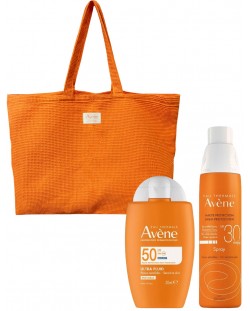 Avène Sun Комплект - Флуид за лице Invisible SPF50 и Слънцезащитен спрей SPF30, 50 + 200 ml