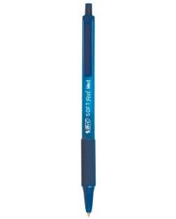 Автоматична химикалка BIC - Soft Feel, 1.0 mm, синя