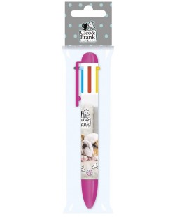 Автоматична химикалка Derform Cleo&Frank - С кученца, с 6 цвята