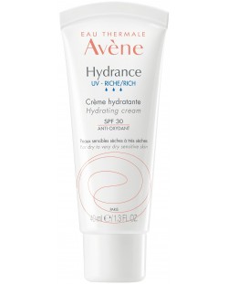 Avène Hydrance Богат хидратиращ крем Riche UV, SPF 30, 40 ml