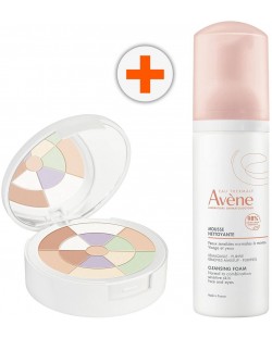 Avène Комплект - Озаряваща пудра-мозайка и Почистваща пяна, 10 g + 150 ml