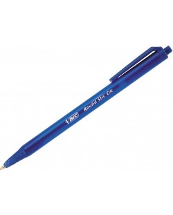 Автоматична химикалка BIC - Round Stic Clic,  1.0 mm, синя