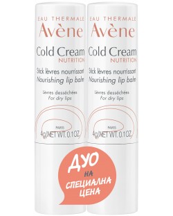 Avène Cold Cream Комплект - Подхранващ стик за устни, 2 x 4 g (Лимитирано)