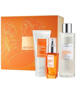 Avon Anew Комплект Skin Saviours - Серум, Тоник и Пилинг за лице, 30 + 200 + 75 ml