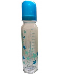 Стъклено шише Baby Nova - 240 ml, синьо