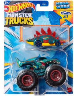 Бъги Hot Wheels Monster Trucks - Mega-Wrex, с количка, 1:64