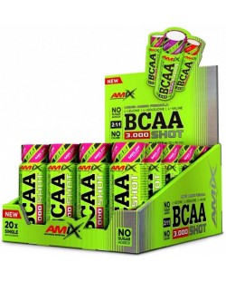 BCAA 3000 Shot Box, пъпеш, 20 шота x 60 ml, Amix