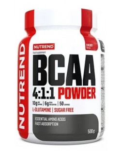 BCAA Mega Strong Powder, череша, 500 g, Nutrend