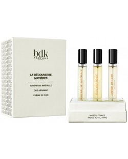 Bdk Parfums Matières Комплект EDP - Tubéreuse Impériale, Oud Abramad, Crème de Cuir, 3 x 10 ml
