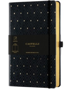 Бележник Castelli Copper & Gold - Diamonds Gold, 9 x 14 cm, бели листове