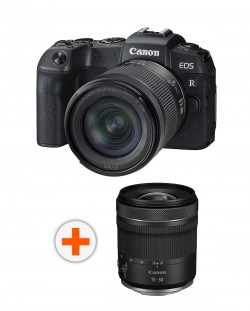 Безогледален фотоапарат Canon - EOS RP, RF 24-105mm, f/F4-7.1 IS, черен + Обектив Canon - RF, 15-30mm, f/4.5-6.3 IS STM