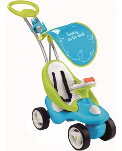 Детска количка Smoby - За прохождане и бутане, синя