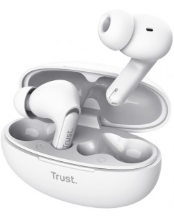 Безжични слушалки Trust - Yavi Earbuds, TWS, ENC, бели