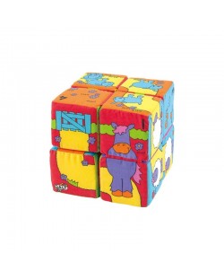 Бебешки играчки Galt - Меки кубчета, с животни