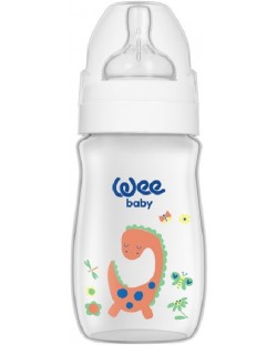 Бебешко шише Wee Baby Classic Plus, PP, 250 ml., оранжев динозавър