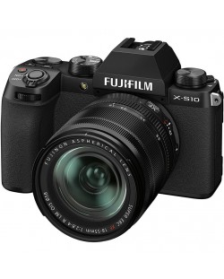 Безогледален фотоапарат Fujifilm - X-S10, XF 18-55mm, черен