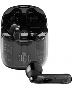 Безжични слушалки с микрофон JBL - T225 Ghost, TWS, черни