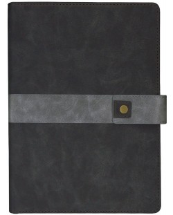 Бележник Lastva Prima - B5, черен, с копче