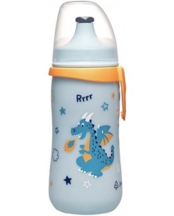Бебешко шише с клапа NIP - Kids cup, за момчета, 330 ml