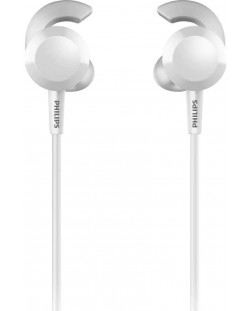 Безжични слушалки с микрофон Philips - TAE4205WT, бели
