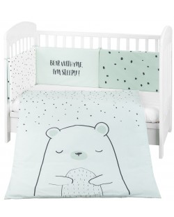 Бебешки спален комплект от 2 части KikkaBoo - Bear with me Mint, 70 х 140 cm