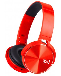 Безжични слушалки с микрофон Trevi - DJ 12E50 BT, червени