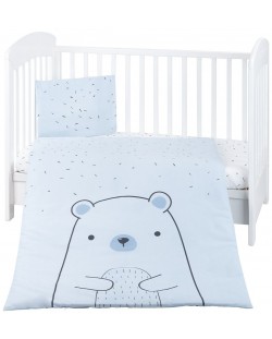 Бебешки спален комплект от 5 части KikkaBoo - Bear with me, Blue