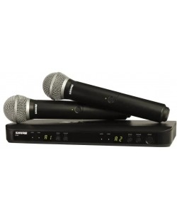 Безжична микрофонна система Shure - BLX288E/B58-H8E, черна