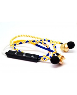 Безжични слушалки Fusion Embassy - Tribal Warrior, жълти/сини