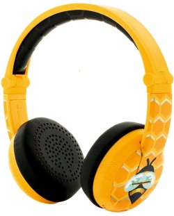 Детски слушалки BuddyPhones - Wave Bee, безжични, жълти