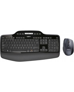 Комплект мишка и клавиатура Logitech - Desktop MK710, безжичен, черен