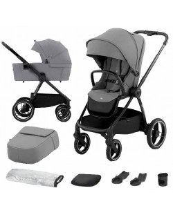 Комбинирана бебешка количка 2 в 1 KinderKraft - Nea, Platinium Grey