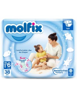 Бебешки пелени Molfix Jumbo - Extra Large, 15+ kg, 38 броя