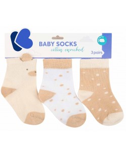 Бебешки чорапи с 3D уши KikkaBoo - My Teddy, 1-2 години, 3 чифта