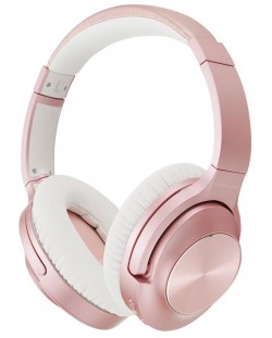Безжични слушалки с микрофон PowerLocus - CD, ANC, розови
