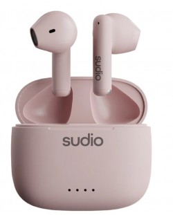 Безжични слушалки Sudio - A1, TWS, розови
