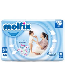 Бебешки пелени Molfix - Junior 5, 11-18 kg, 44 броя