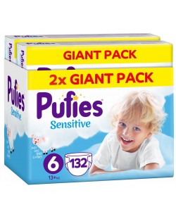 Бебешки пелени Pufies Sensitive 6, 13+ kg, 132 броя, Giant Pack