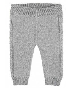 Бебешки плетени панталонки Sterntaler - 80 cm, 9-12 месеца, сиви