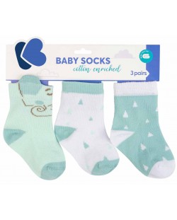 Бебешки чорапи с 3D уши KikkaBoo - Elephant Time, 6-12 месеца, 3 чифта