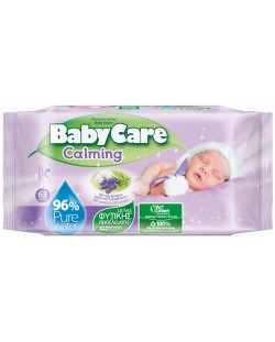 Бебешки влажни кърпи BabyCare - Calming, 63 броя